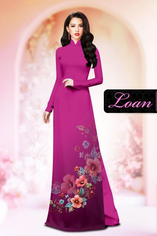 Vải áo dài hoa in 3D