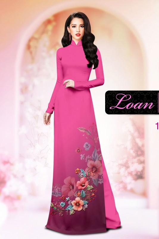 Vải áo dài hoa in 3D