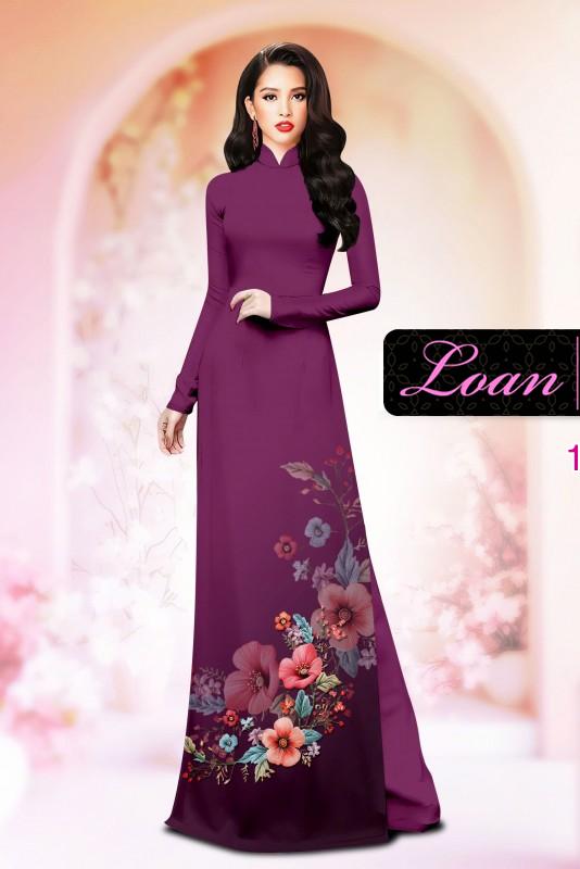 Vải áo dài hoa in 3D