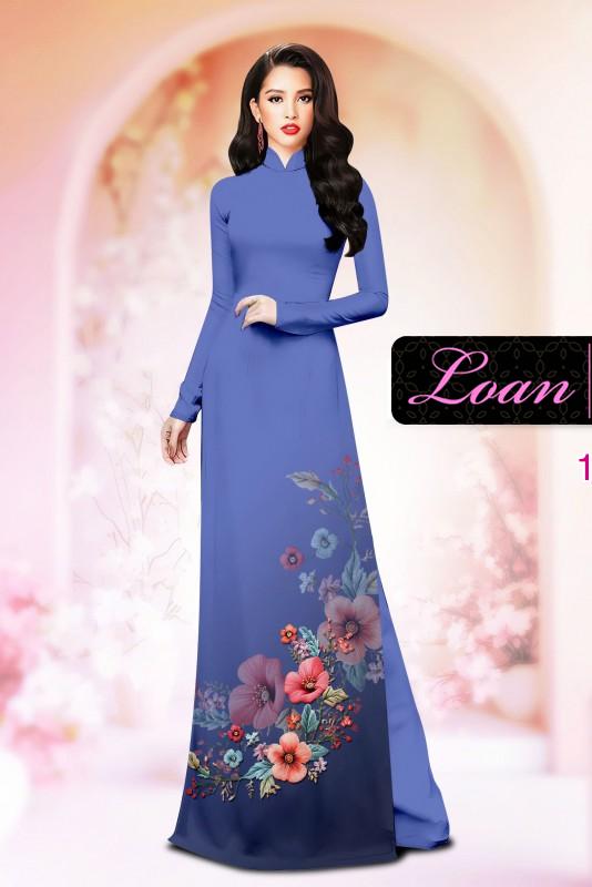 Vải áo dài hoa in 3D
