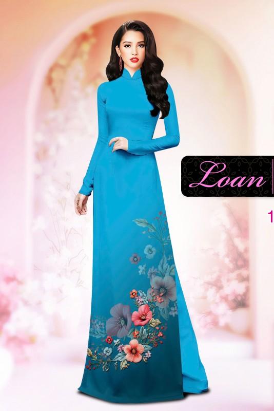 Vải áo dài hoa in 3D