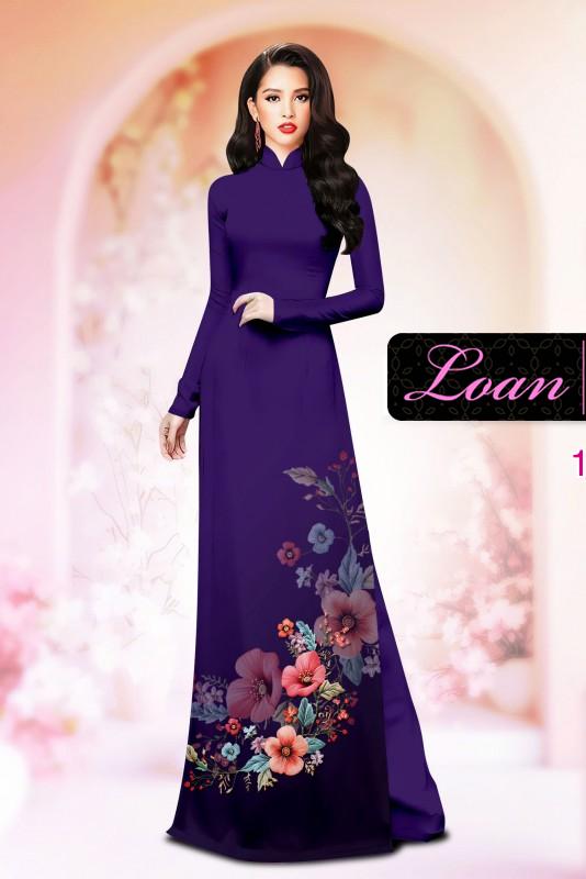 Vải áo dài hoa in 3D