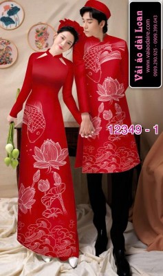 Vải áo dài đôi nam nữ-DT 12349
