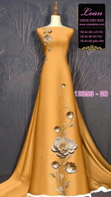 Vải áo dài hoa in 3D-DT 12353