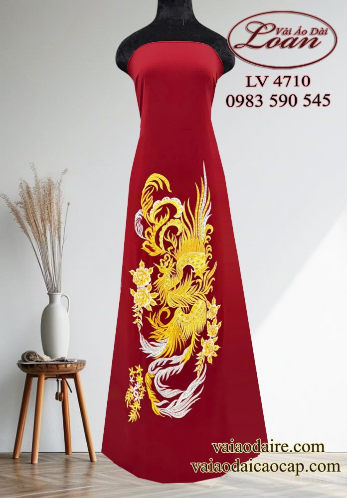 Vải áo dài thêu kết cao cấp