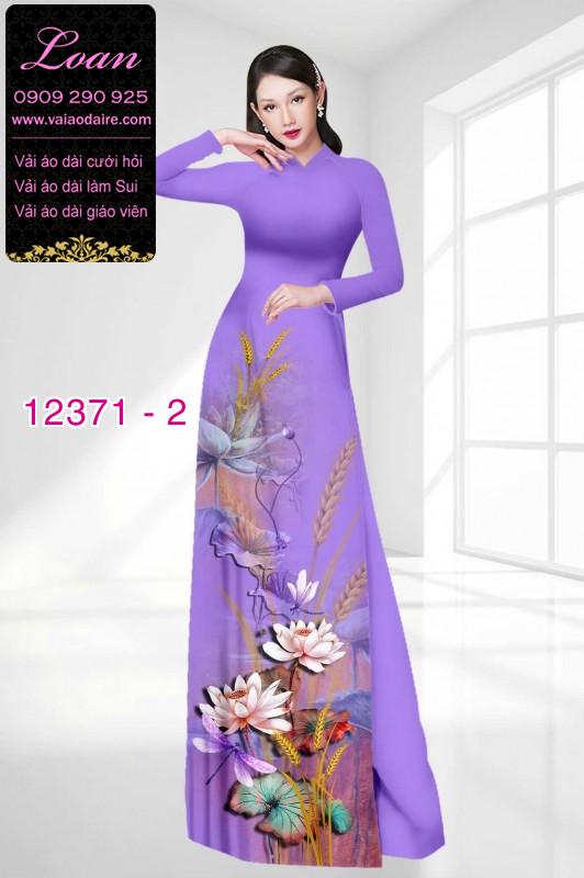 Vải áo dài hoa sen in 3D