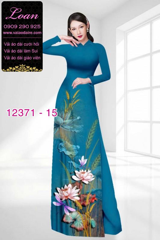 Vải áo dài hoa sen in 3D