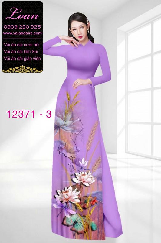 Vải áo dài hoa sen in 3D