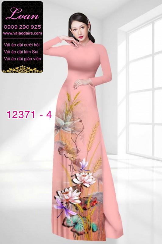 Vải áo dài hoa sen in 3D