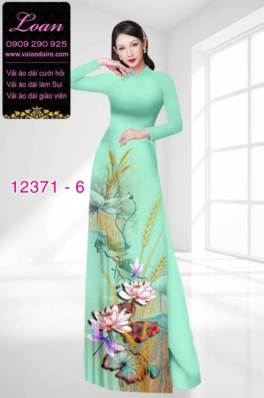 Vải áo dài hoa sen in 3D