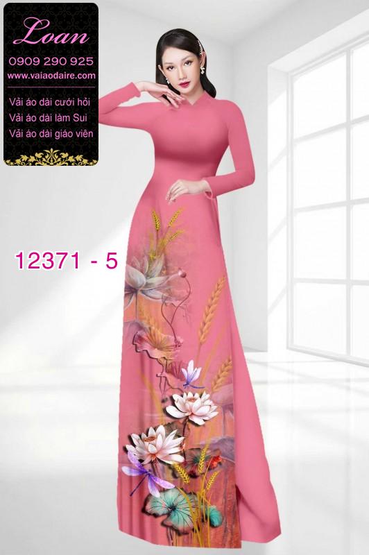 Vải áo dài hoa sen in 3D