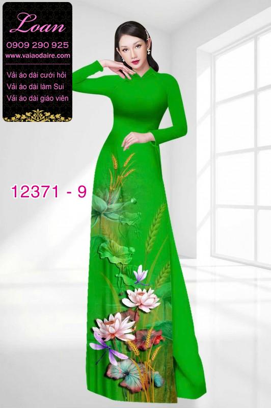 Vải áo dài hoa sen in 3D