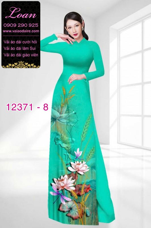 Vải áo dài hoa sen in 3D