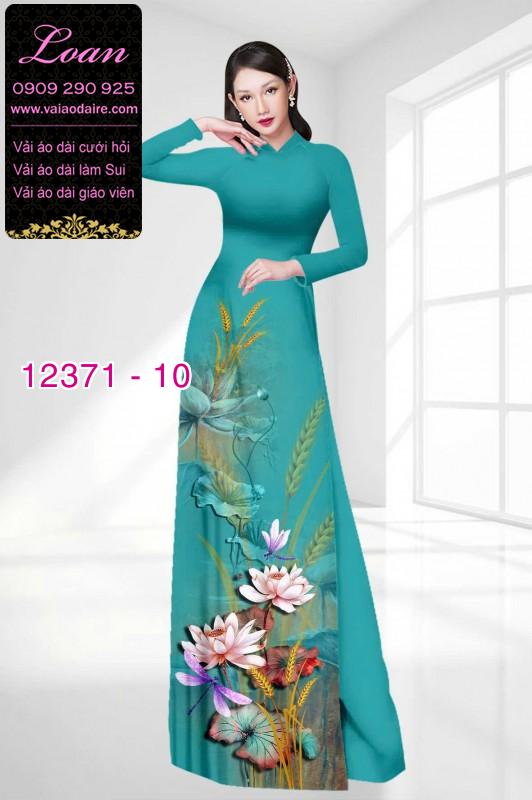 Vải áo dài hoa sen in 3D