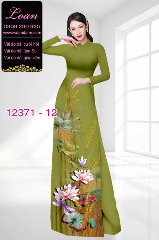 Vải áo dài hoa sen in 3D