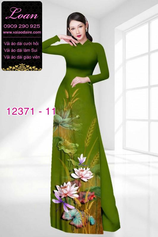 Vải áo dài hoa sen in 3D