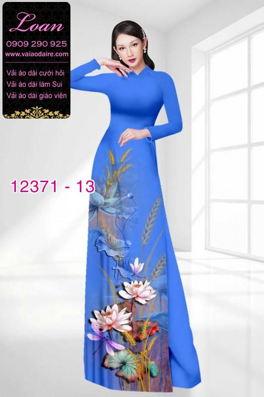 Vải áo dài hoa sen in 3D