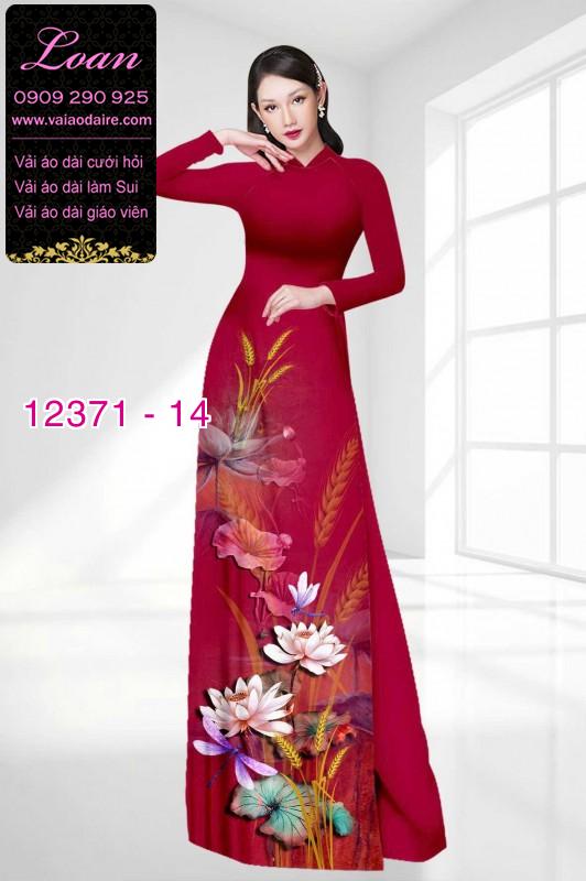 Vải áo dài hoa sen in 3D