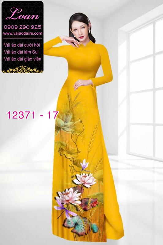 Vải áo dài hoa sen in 3D