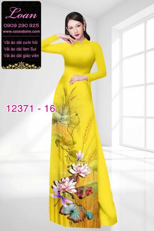 Vải áo dài hoa sen in 3D