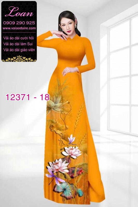 Vải áo dài hoa sen in 3D