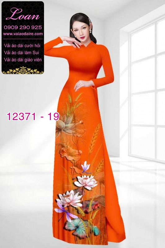 Vải áo dài hoa sen in 3D