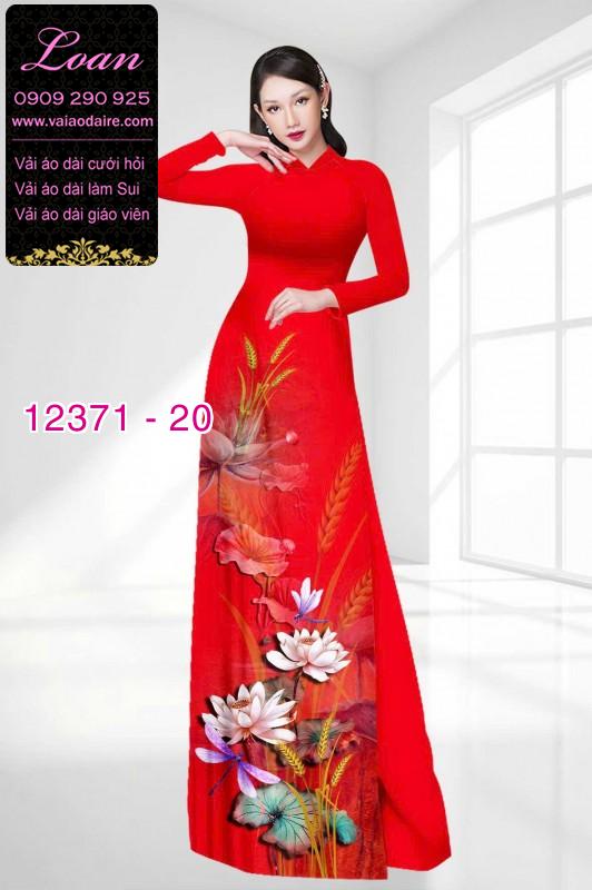 Vải áo dài hoa sen in 3D