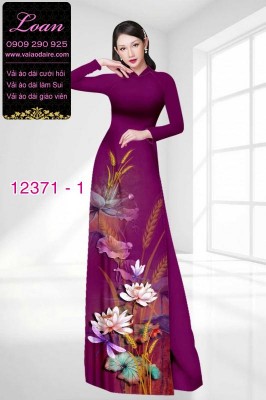 Vải áo dài hoa sen in 3D-DT 12371