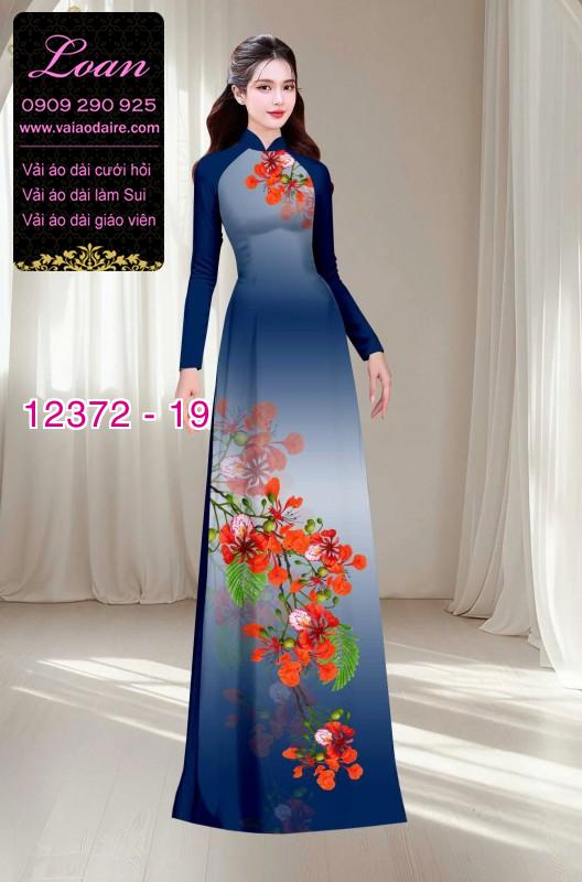 Vải áo dài hoa phượng mùa hè