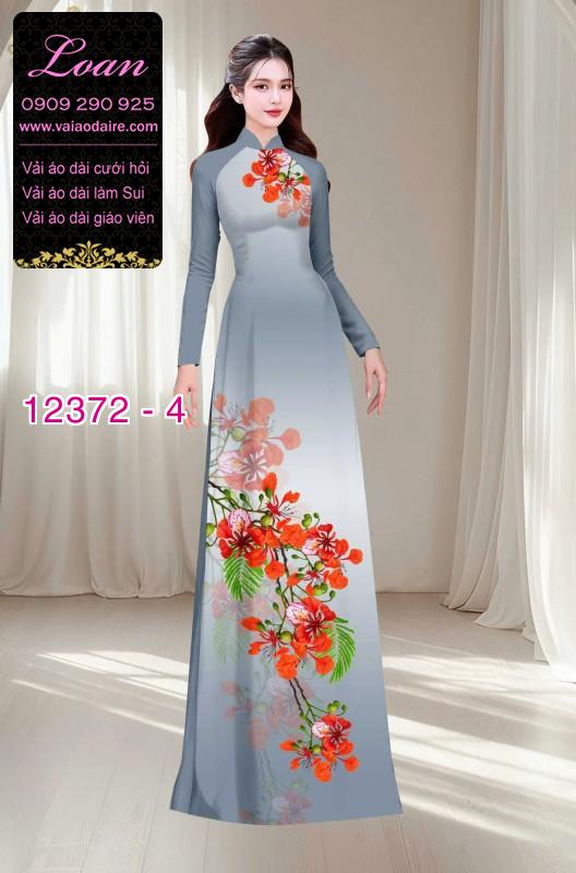 Vải áo dài hoa phượng mùa hè