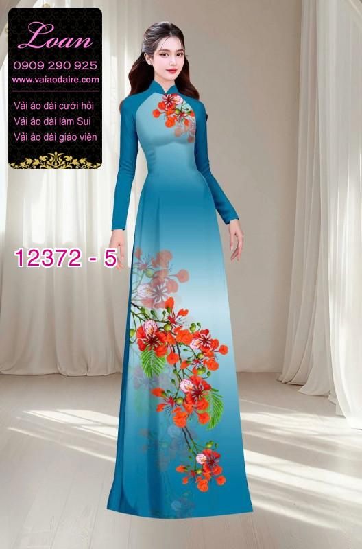 Vải áo dài hoa phượng mùa hè