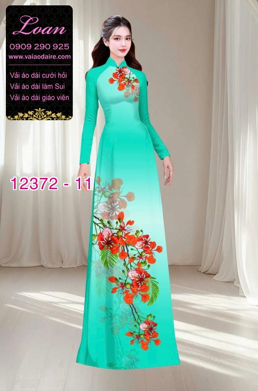 Vải áo dài hoa phượng mùa hè