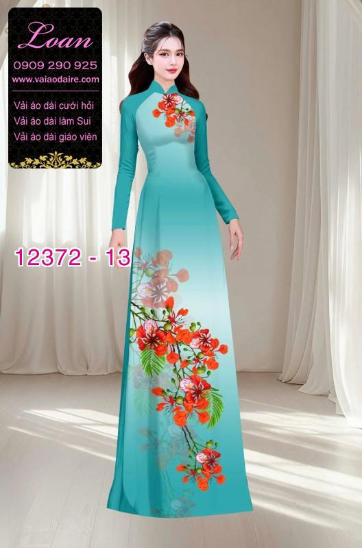 Vải áo dài hoa phượng mùa hè