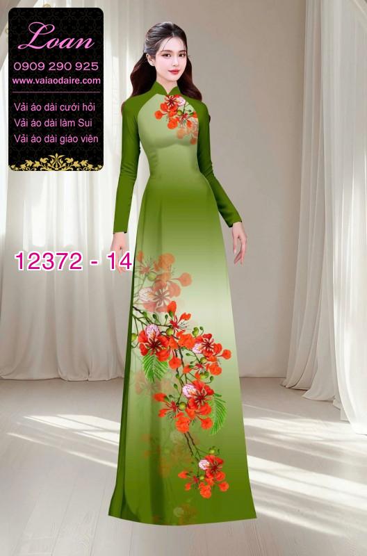 Vải áo dài hoa phượng mùa hè