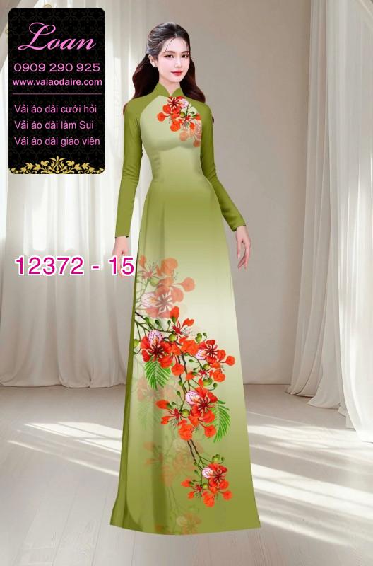 Vải áo dài hoa phượng mùa hè