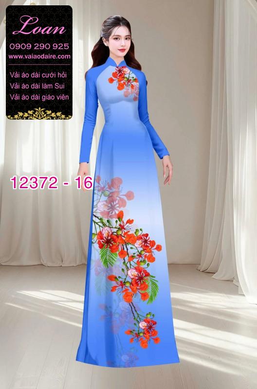 Vải áo dài hoa phượng mùa hè