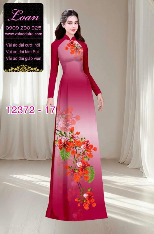 Vải áo dài hoa phượng mùa hè