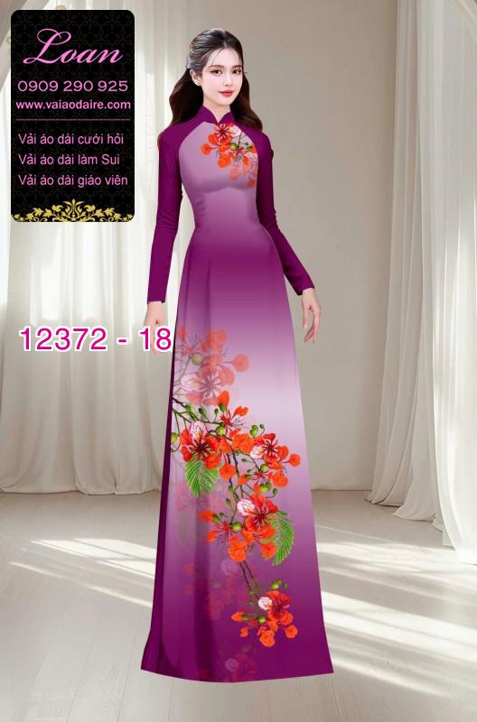 Vải áo dài hoa phượng mùa hè
