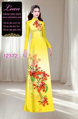 Vải áo dài hoa phượng mùa hè-DT 12372