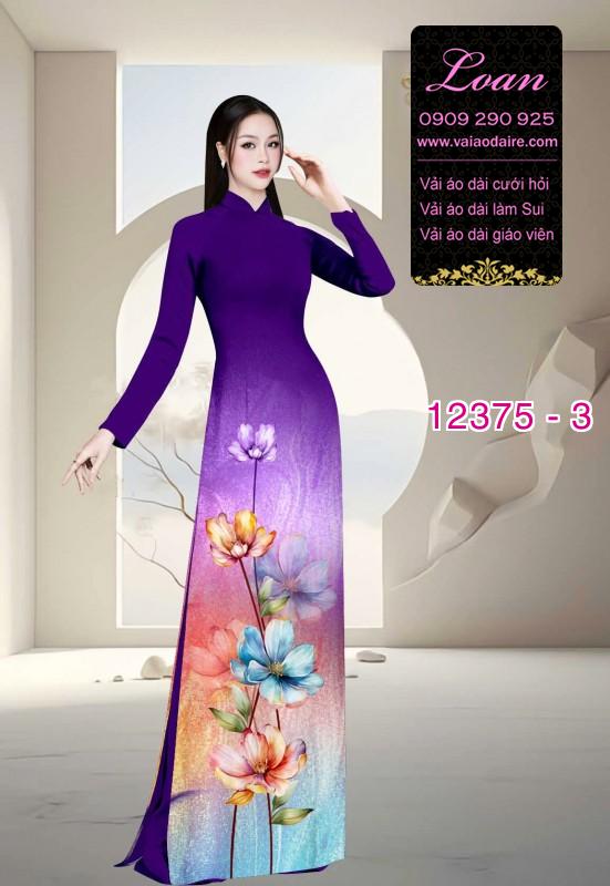 Vải áo dài hoa in 3D nhẹ nhàng