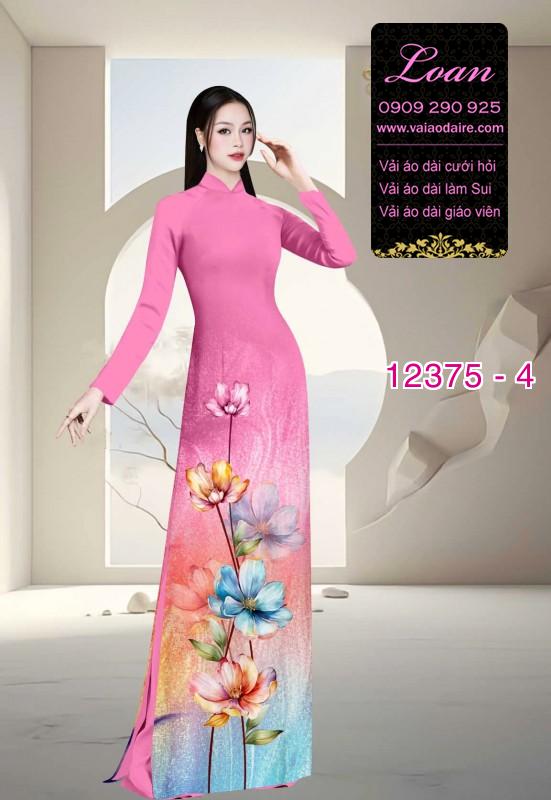 Vải áo dài hoa in 3D nhẹ nhàng