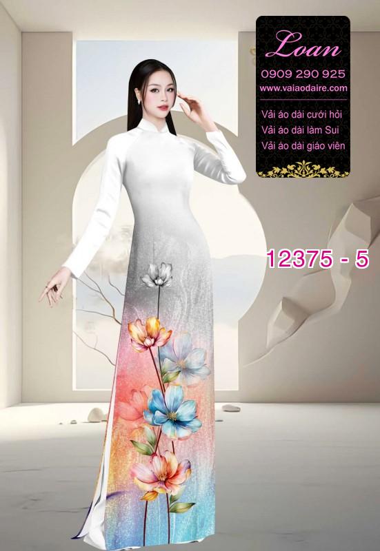 Vải áo dài hoa in 3D nhẹ nhàng