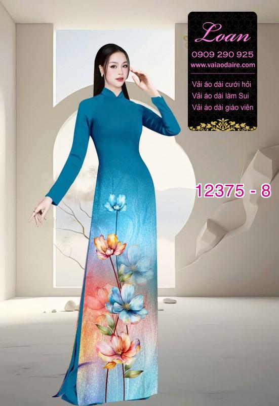 Vải áo dài hoa in 3D nhẹ nhàng