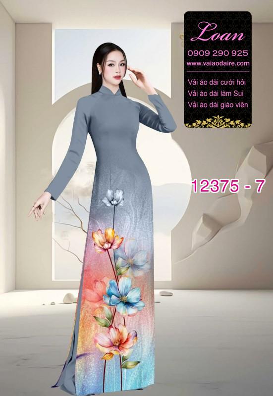 Vải áo dài hoa in 3D nhẹ nhàng