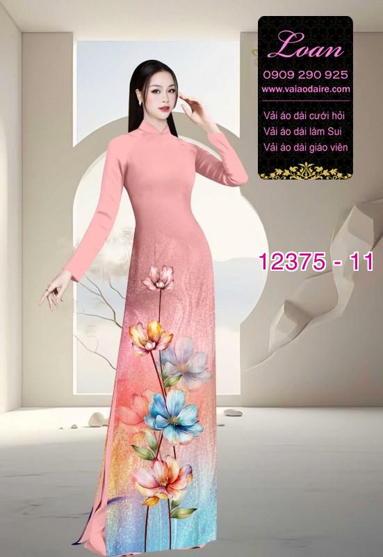 Vải áo dài hoa in 3D nhẹ nhàng