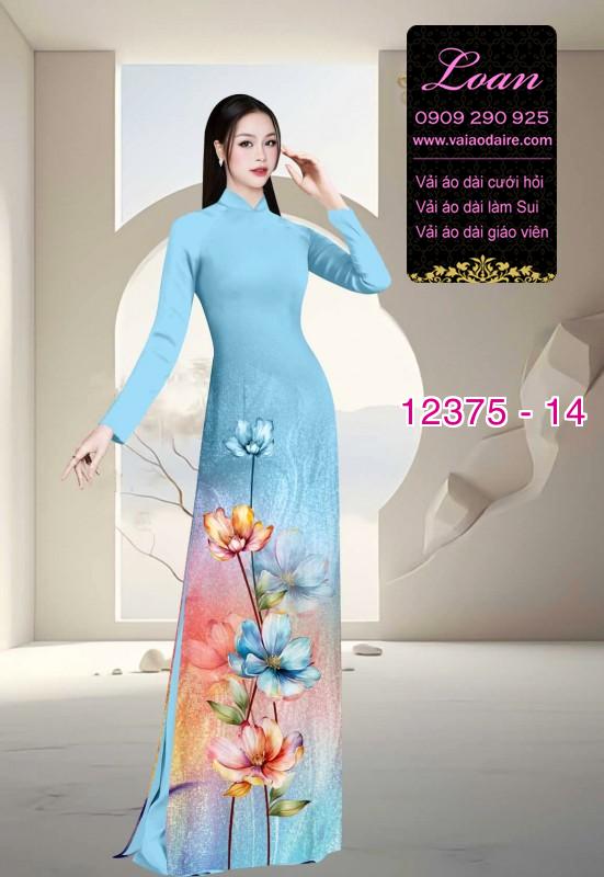 Vải áo dài hoa in 3D nhẹ nhàng