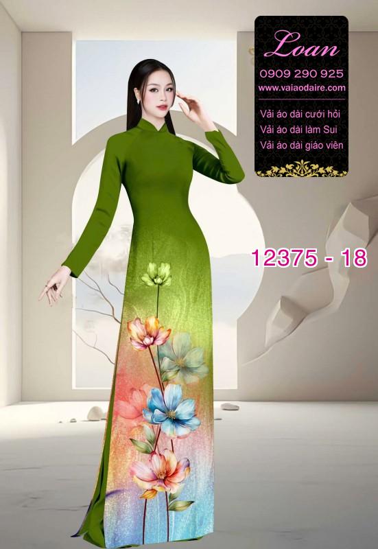 Vải áo dài hoa in 3D nhẹ nhàng