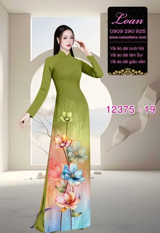 Vải áo dài hoa in 3D nhẹ nhàng