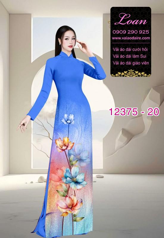Vải áo dài hoa in 3D nhẹ nhàng