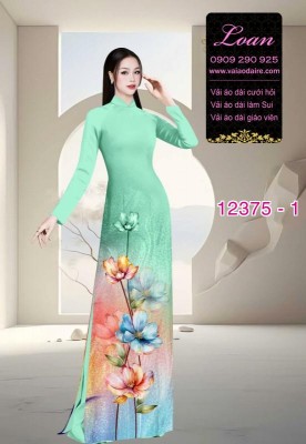 Vải áo dài hoa in 3D nhẹ nhàng-DT 12375